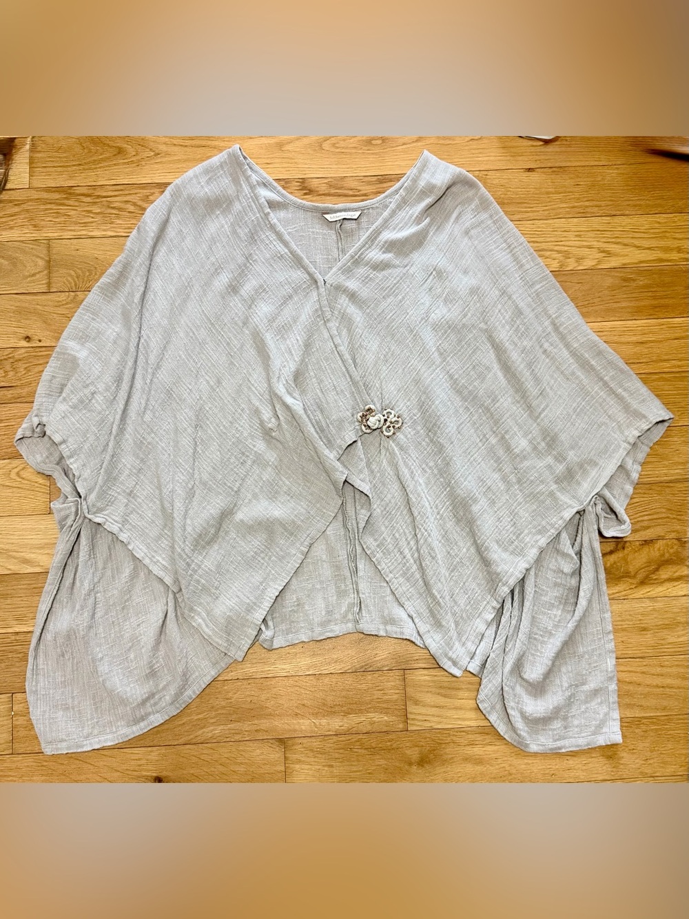 Soft Surroundings Desert Breeze Linen Look Draped Shawl Topper | OS
